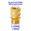 Brass quick connect adapter set with 3/8 inch female connector and various thread sizes.