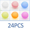 A set of 24 reusable splash water balloons in various colors including white, pink, blue, yellow, and orange.