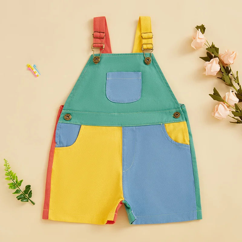 Baby Summer Sleeveless Overall Romper with Pockets
