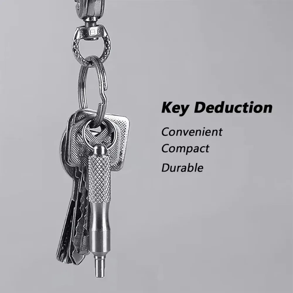 Stainless Steel Tire Valve Core Remover Tool with Key Ring