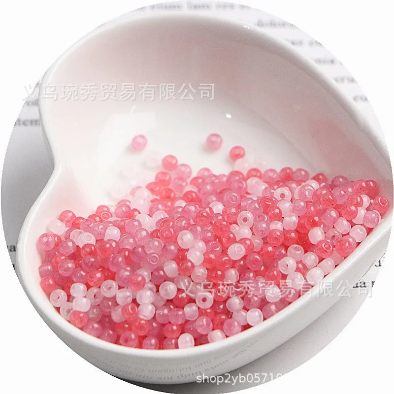 Jade Ice Glass Rice Beads for Jewelry Making