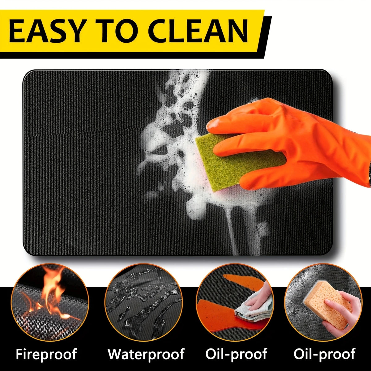 Double-Sided Fireproof BBQ Grill Mat for Outdoor Cooking