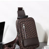 Men's Waterproof PU Leather Crossbody Bag with Geometric Pattern