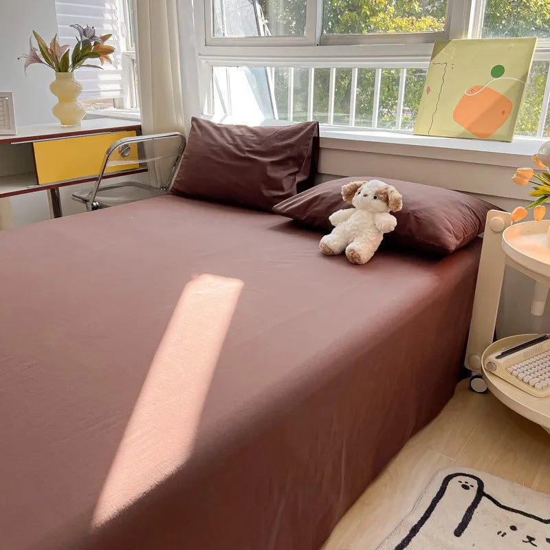 Organic Cotton Percale Bed Sheet Set with Pillowcases