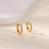 Boucles d'oreilles créoles en zircon cubique ton or