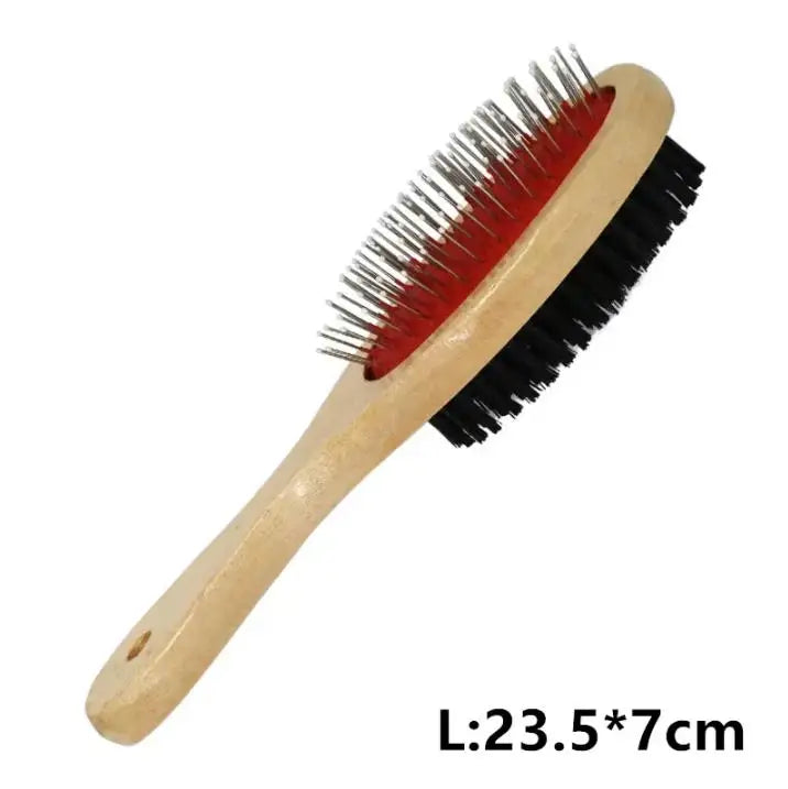 Wooden Double-Sided Pet Grooming Comb
