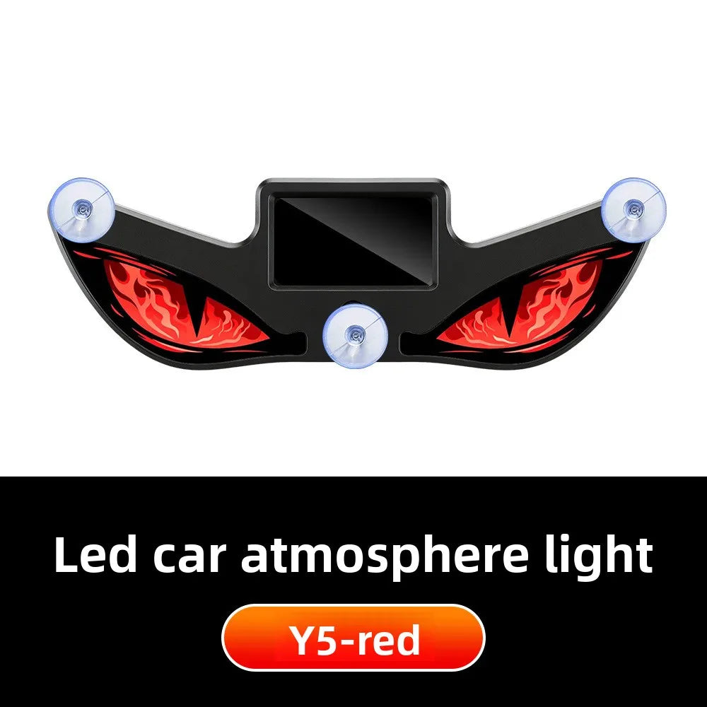 Y5-red LED car atmosphere light featuring a demon eye design for car windows.