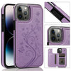 Butterfly Embossed Leather Wallet Case with Magnetic Flip Closure