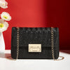 Bohemian Woven Crossbody Bag with Chain Strap