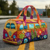 Vintage Sunflower Print Quilted Duffle Bag