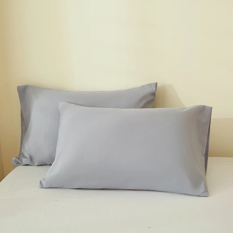Breathable Solid Color Pillowcase Set (2-Pack) – Soft, Waterproof, Easy Care
