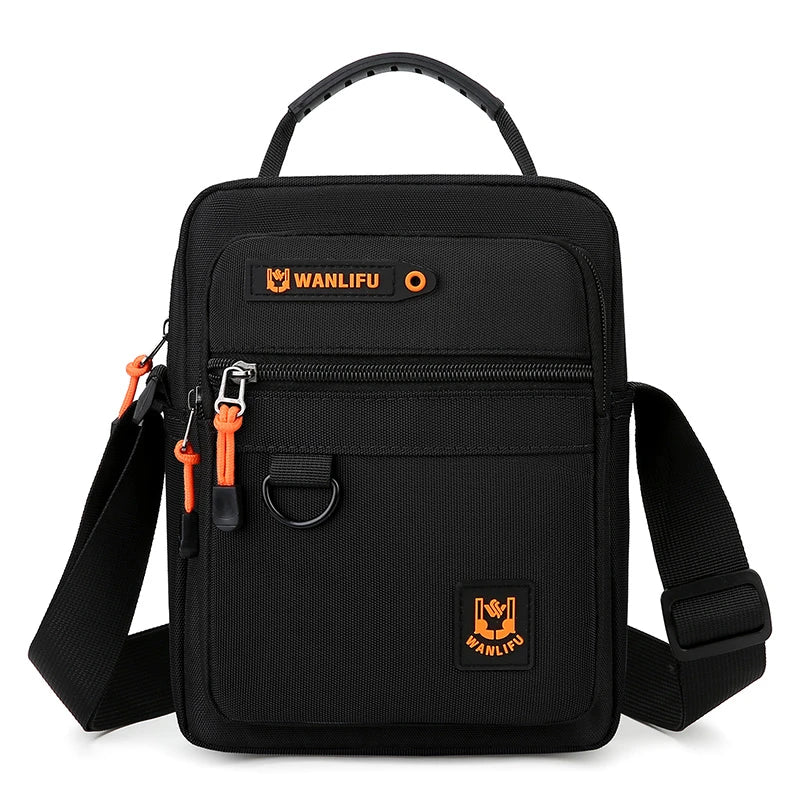 Black Wanlifu casual crossbody bag with adjustable strap and zipper closure