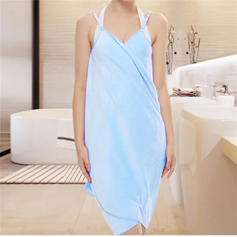 Soft Quick-Dry Wearable Towel Wrap with Adjustable Straps