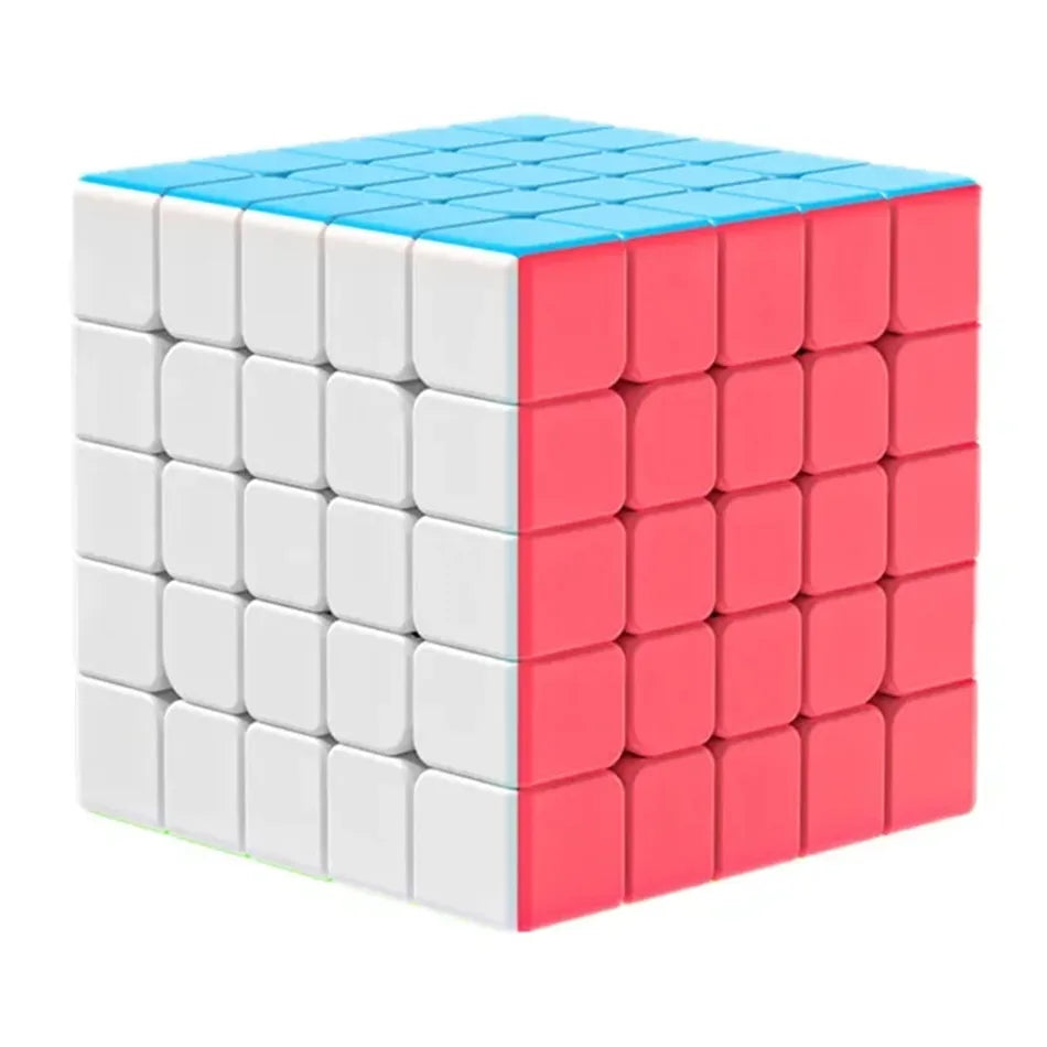A 3x3 cube puzzle with white and red magnetic pieces stacked in a cube shape.