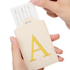Personalized Embroidered Leather Luggage Tag with Letter Initial
