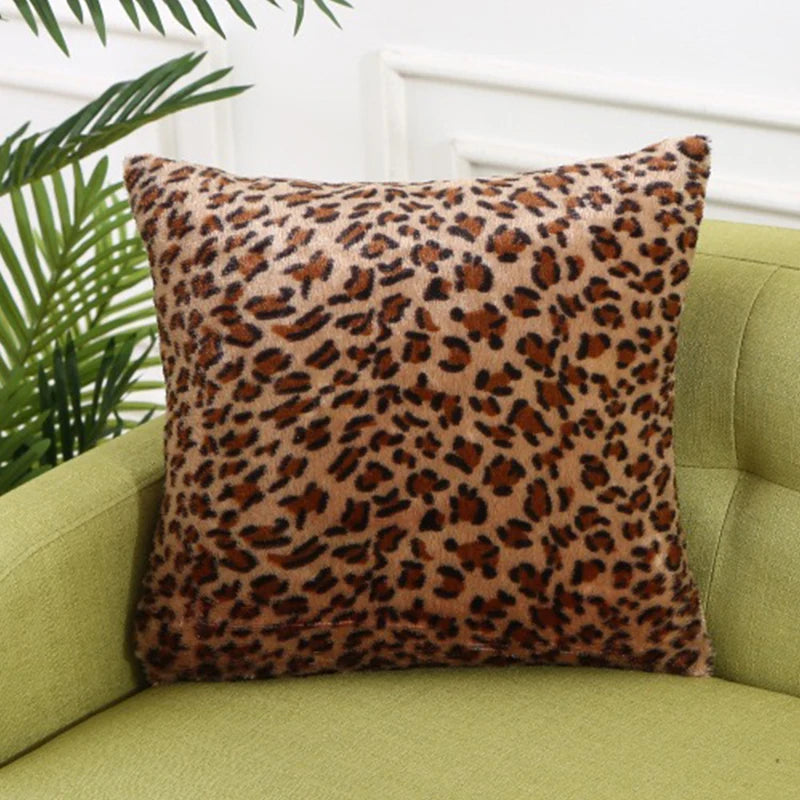 Leopard Print Throw Pillow Covers (Set of 2)