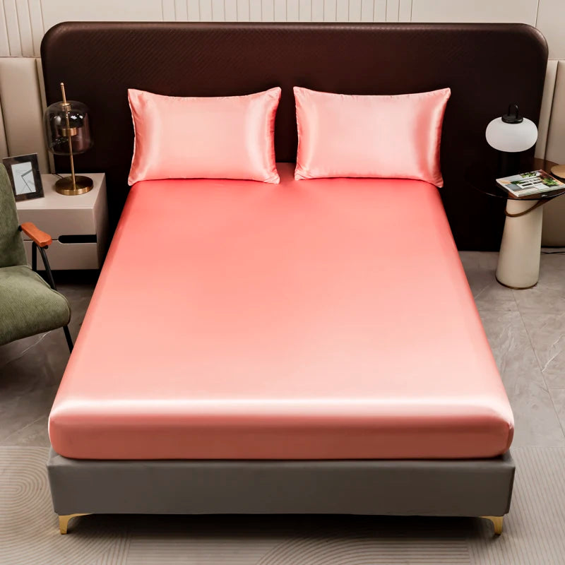 Luxury Satin Bedding Set with Fitted Sheet and Pillowcases