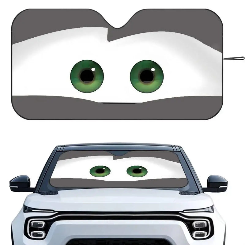 Foldable Car Windshield Sunshade with Cute Cartoon Eyes
