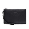 Men's Soft PU Leather Clutch Bag with Zipper Closure
