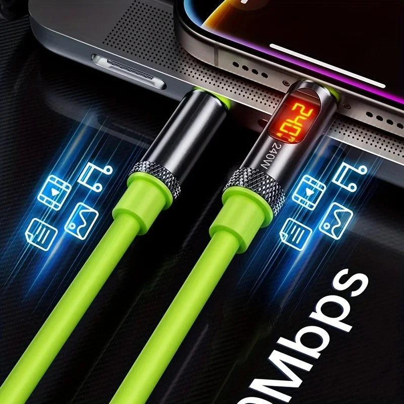 240W USB-C Fast Charging Cable with Digital Display