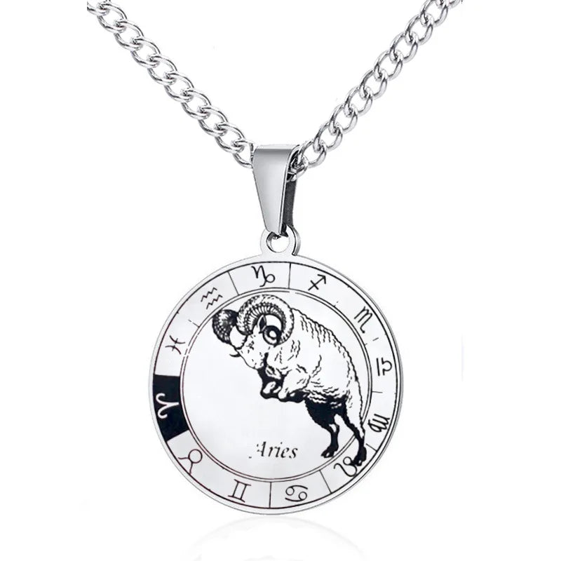 Collier Constellation du Zodiaque en Acier Inoxydable