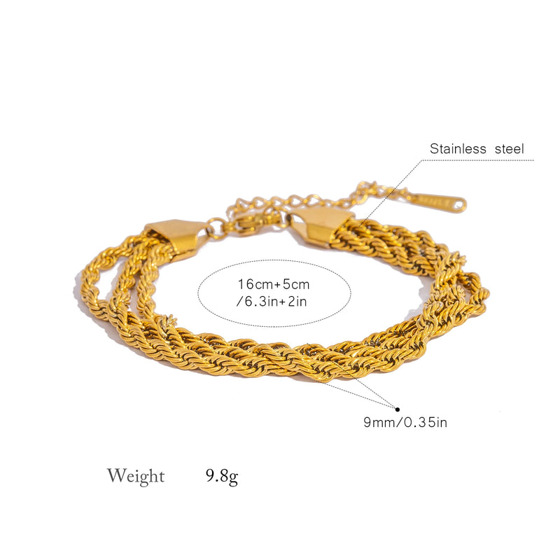 Triple-Layer Twist Chain Bracelet