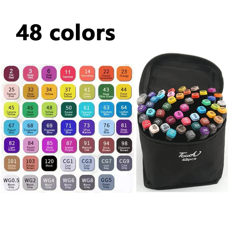 Double-Headed Art Marker Set for Drawing, Sketching & Manga