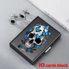 Skull Print Stainless Steel Credit Card Holder Wallet