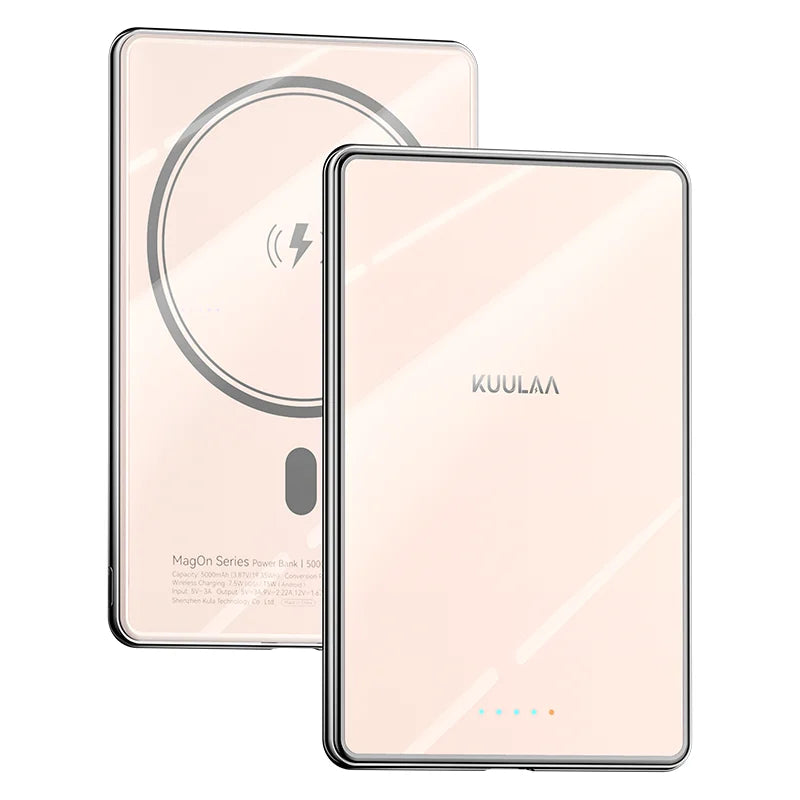 Slim Magnetic Wireless Power Bank with LED Light