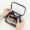 Leopard Print Transparent Makeup Bag with Waterproof Zipper