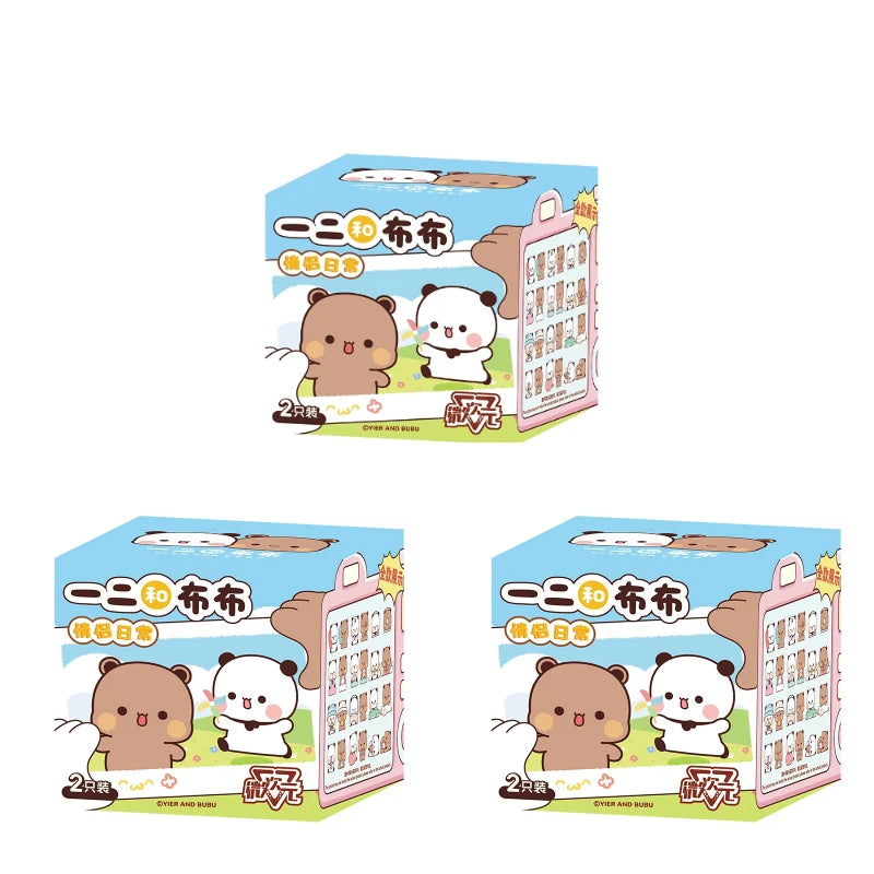 Blind box figurine set featuring two characters in a box packaging