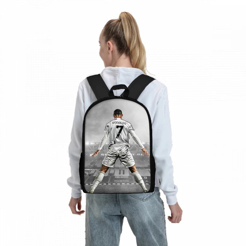 CR7 Football Player 3D Cartoon School Backpack Set for Kids