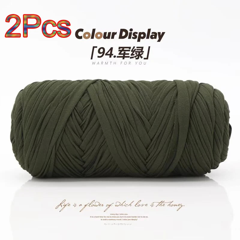 Elastic T-Shirt Yarn for Crochet and Knitting (2-Pack, 50m Each)