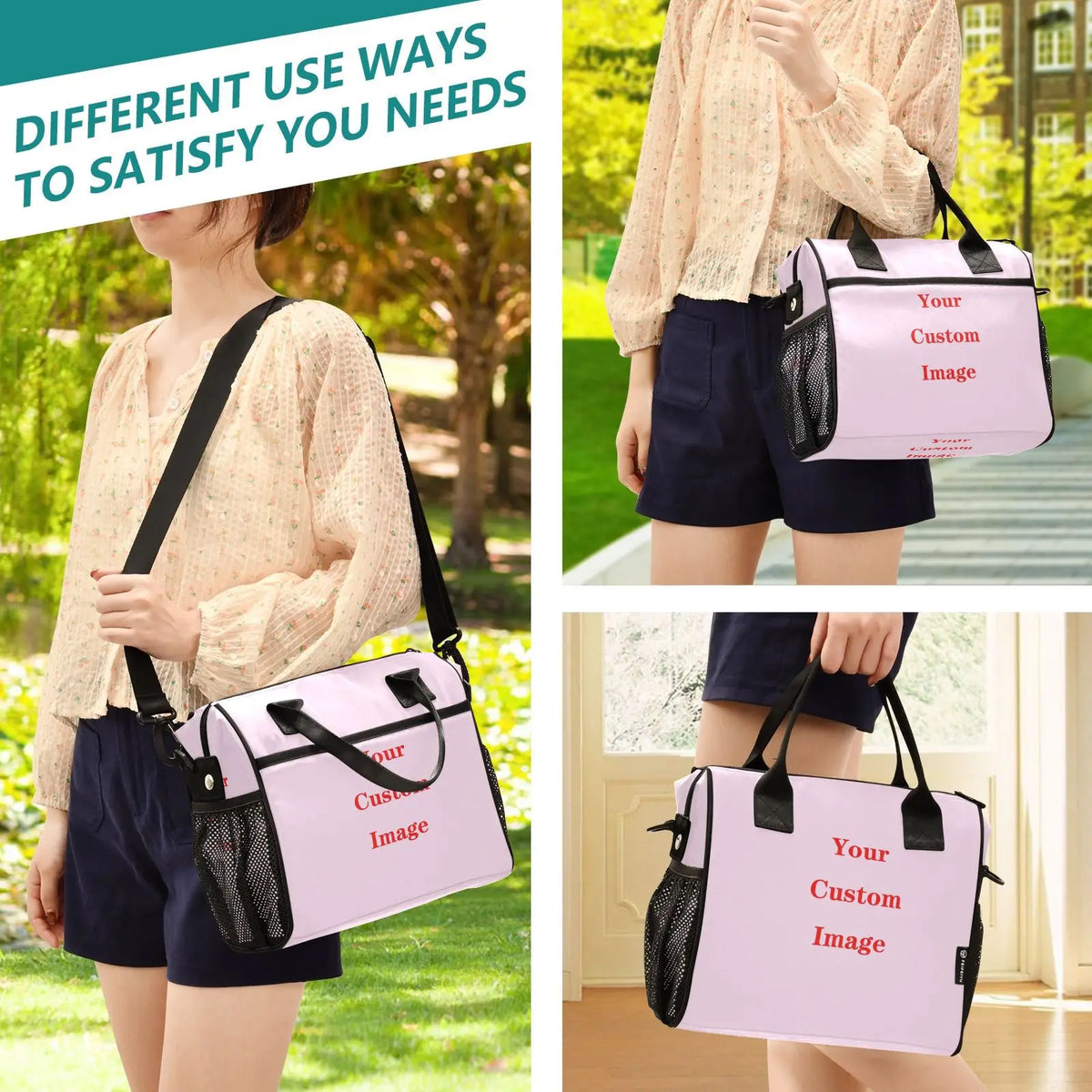 Insulated Cooler Lunch Bag with Adjustable Shoulder Strap
