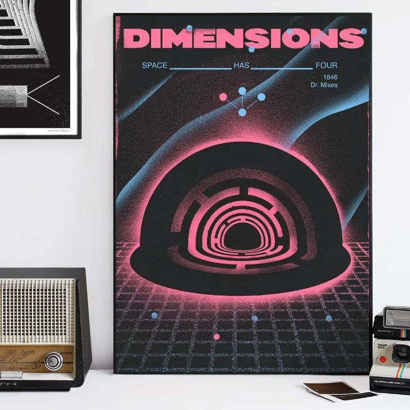 Abstract Futurism Canvas Art – Dark Geometric Poster for Modern Homes
