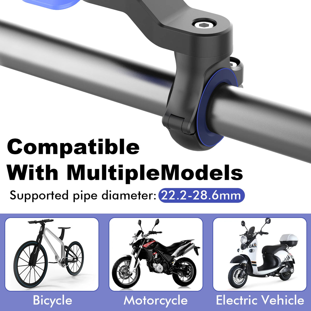 Anti-Shake Motorcycle Phone Mount with Vibration Dampener