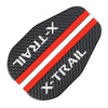 Black carbon fiber rain guard for car side mirrors with red stripes