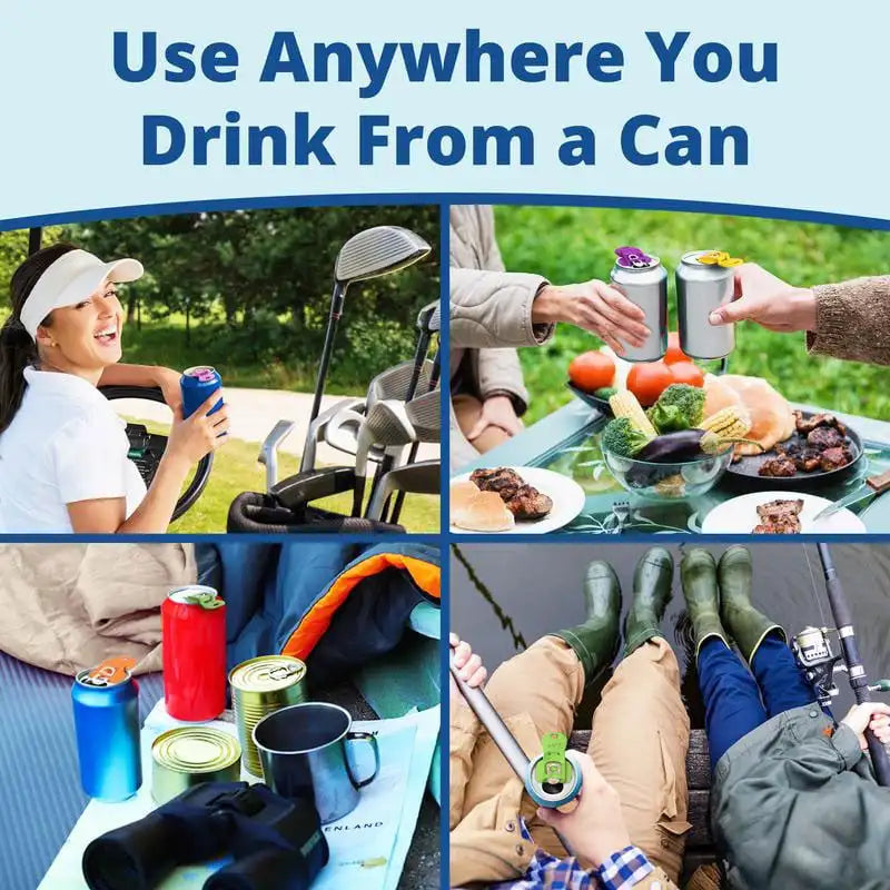 Reusable Can Tab Opener and Drink Protector Caps (Set of 6)