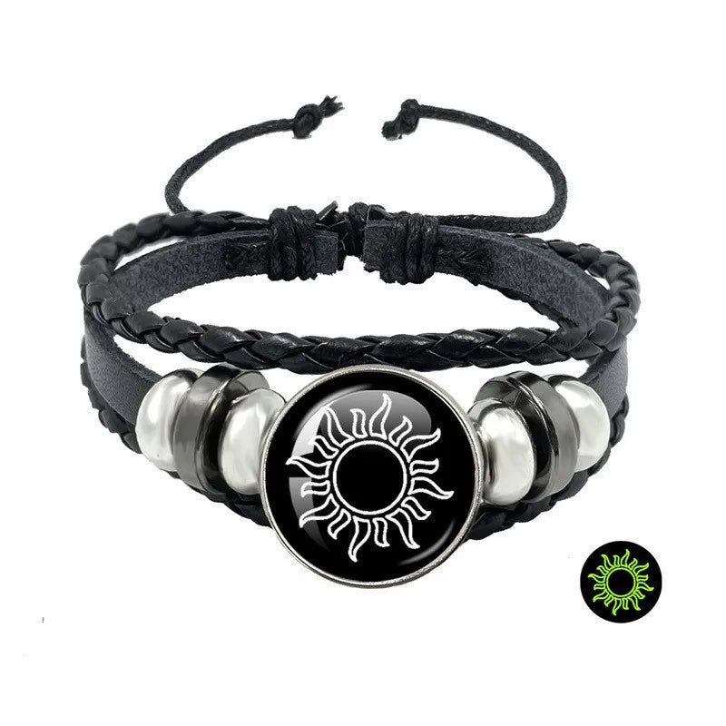 Sonnen- & Mond-Lederarmband-Set