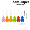 A set of 5 to 50 plastic needles with random colors, measuring 5cm to 50pcs.