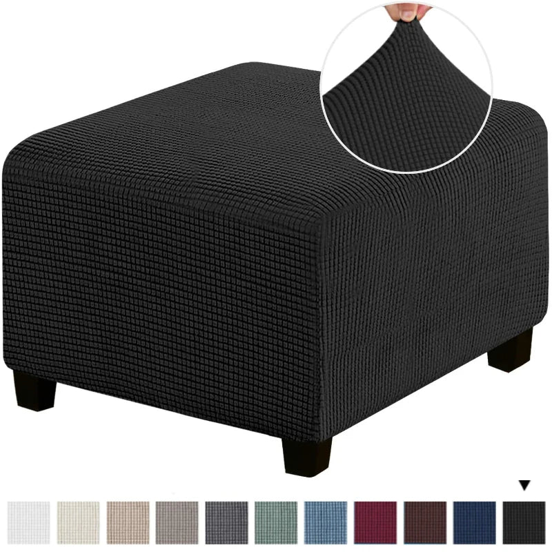Stretchable Jacquard Footrest Ottoman Cover