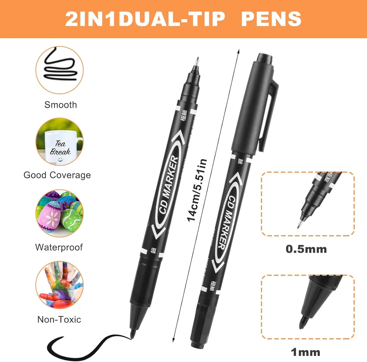 10-Piece Double-Ended Art Marker Set