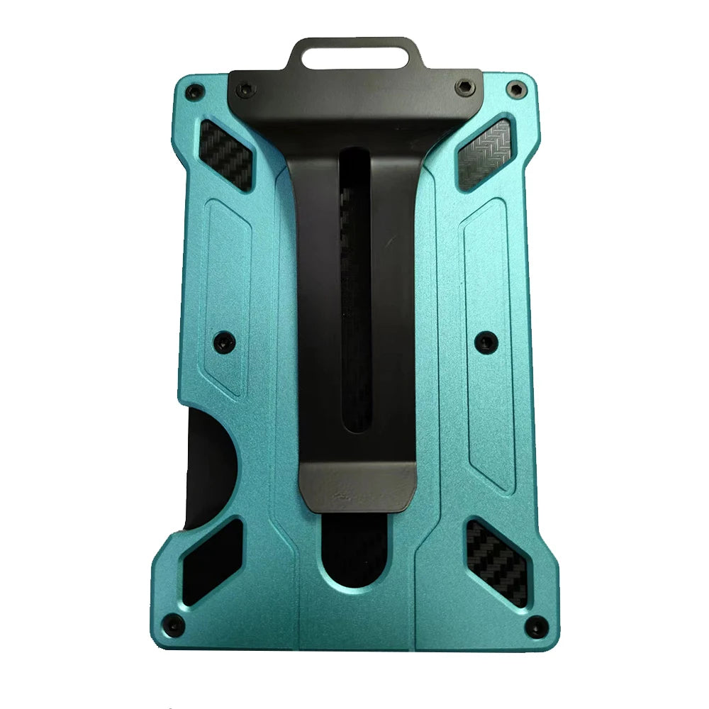 Slim Aluminum RFID Blocking Wallet with ID Window and Money Clip