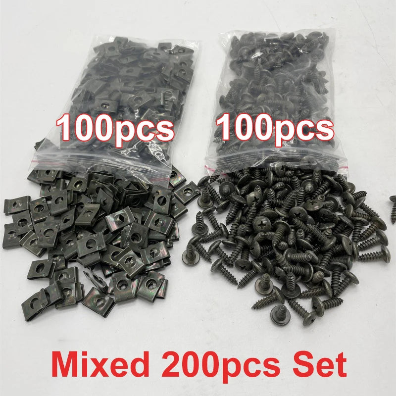 Self-Tapping U-Type Clip Fasteners with Screws for Vehicles