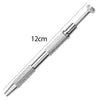 A silver 4-prong precision pick-up claw tool for jewelry making with a textured handle.