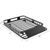 Black heavy-duty universal roof rack cargo basket with dimensions 51 inches long and 36 inches wide