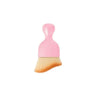 A pink ultra-soft curved detailing brush used for cleaning car vents, seats, and gaps.