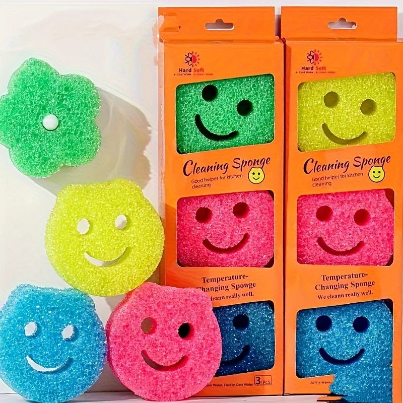 Smiley Face Color-Changing Cleaning Sponges (7-Pack)