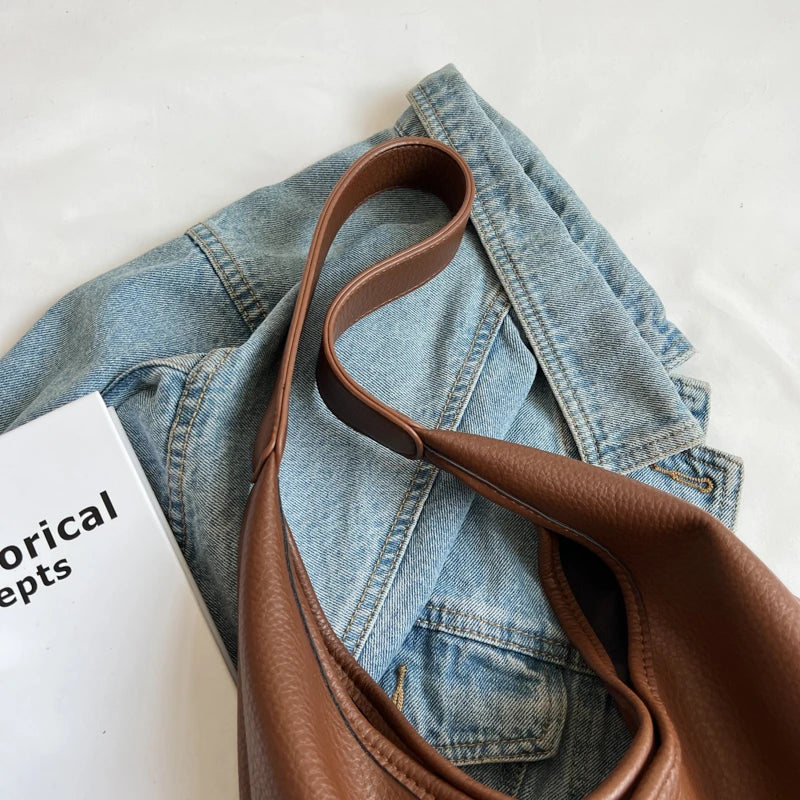Soft PU Leather 2-in-1 Tote Bag with Detachable Mini Purse