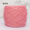 Pink metallic silk crochet yarn in a ball for knitting and macrame projects
